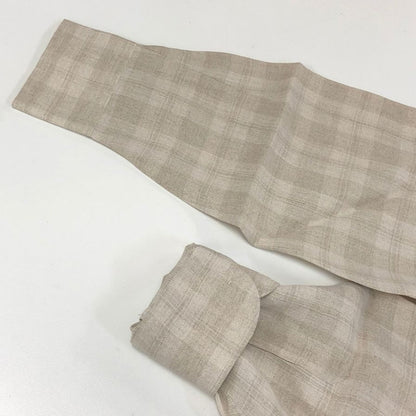 美品◆バグッタ ボタンダウンシャツ リネン チェック ベージュ系 メンズ サイズ39 BAGUTTA 【AFB38】