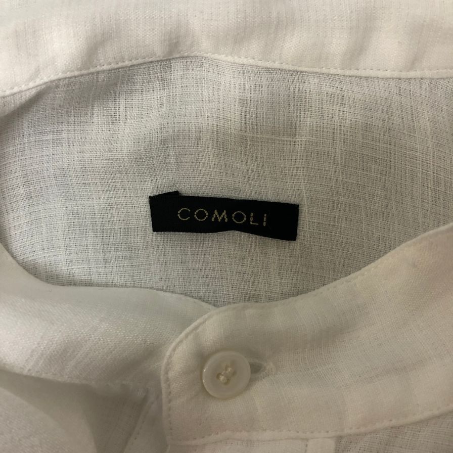 極美品◆コモリ 26SS リネンWクロス プルオーバーシャツ ホワイト メンズ サイズ2 D01-02009 COMOLI 【AFB13】