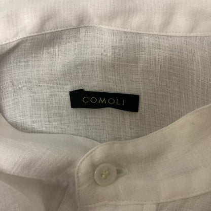 極美品◆コモリ 26SS リネンWクロス プルオーバーシャツ ホワイト メンズ サイズ2 D01-02009 COMOLI 【AFB13】