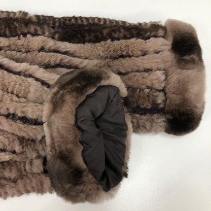 中古◆ゾルヌーズ ハーフコート ラビット ファー レディース ブラウン系 Zorronuez 【AFF22】