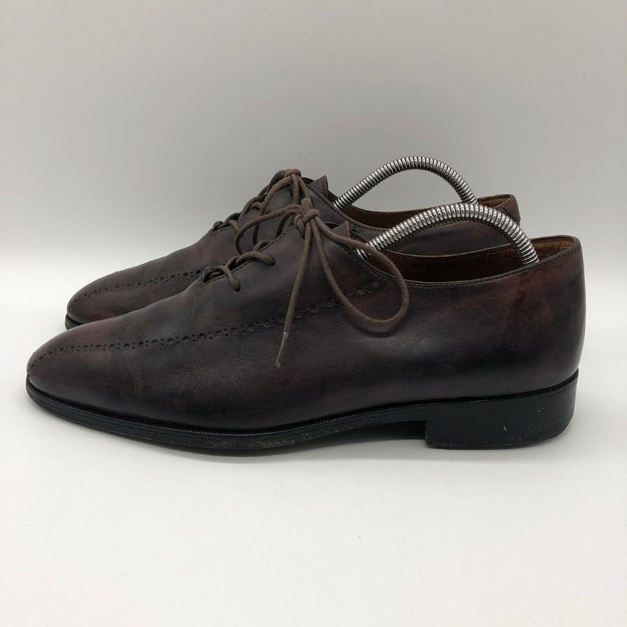 ベルルッティ ホールカット レザー メダリオン パティーヌ メンズ ブラウン サイズUK6.5 Berluti 約25.5cm【PTM4】