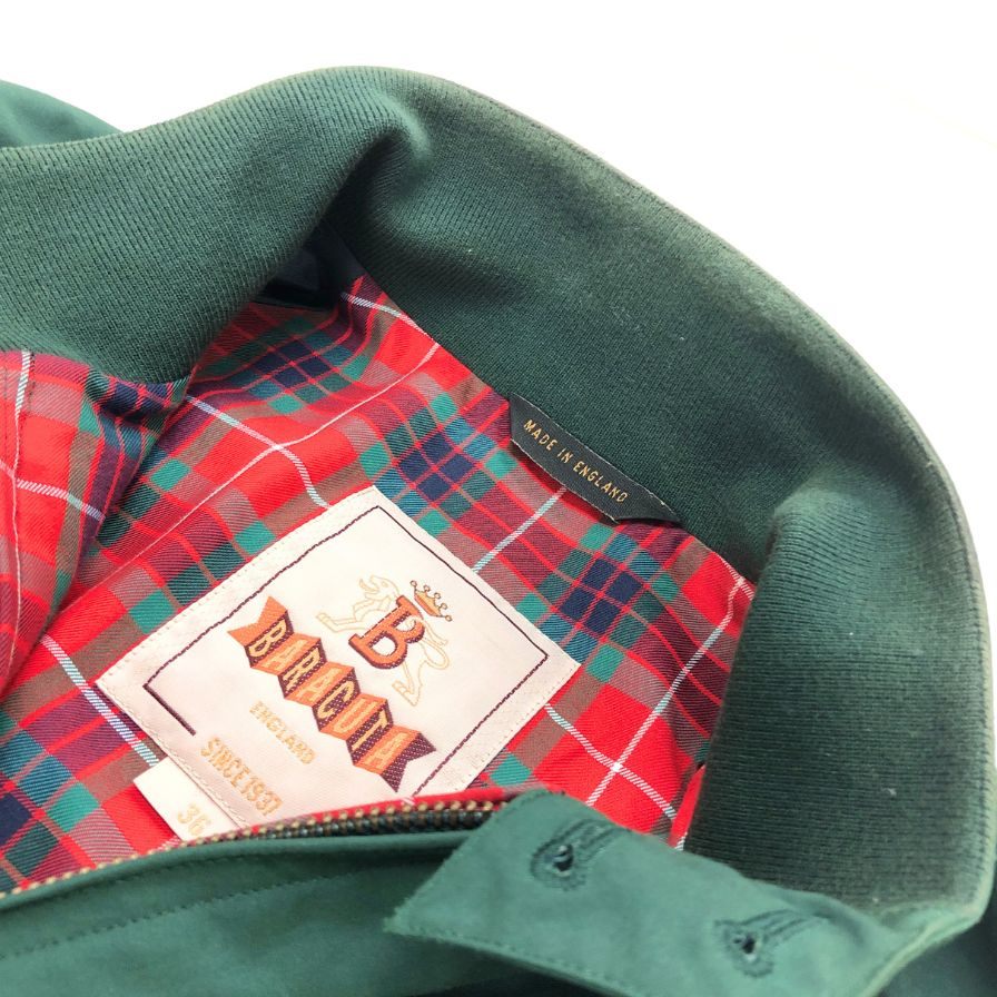 中古◆バラクータ ブルゾン ハリントンジャケット G9 スウィングトップ メンズ グリーン サイズ36 BARACUTA 【AFB3】