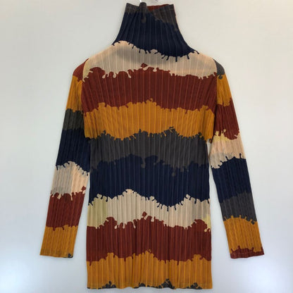 美品◆プリーツプリーズ カットソー PP53-FK352 ハイネック レディース 総柄 サイズ3 PLEATS PLEASE 【AFB5】