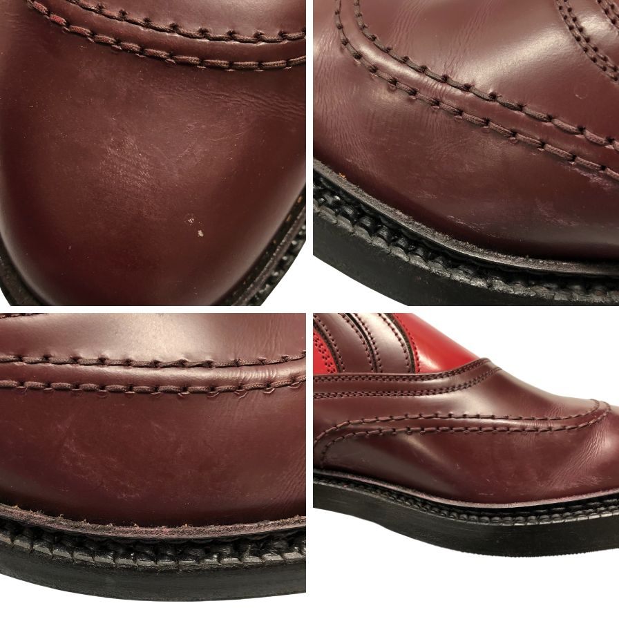 エヴィス 山根靴店 レザーシューズ スリッポン  2021 サイズ8.5 メンズ レッド EVISU YAMANE SHOES 約26.5cm【AFC44】