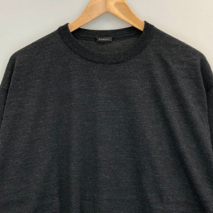 極美品◆コモリ ウールクルーネックニット ブラック メンズ サイズフリー C03-06010 COMOLI 【AFB34】