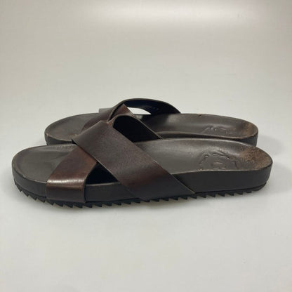 グレンソン レザーサンダル ブラウン サイズUK6 GRENSON 約25.0cm【AFC15】