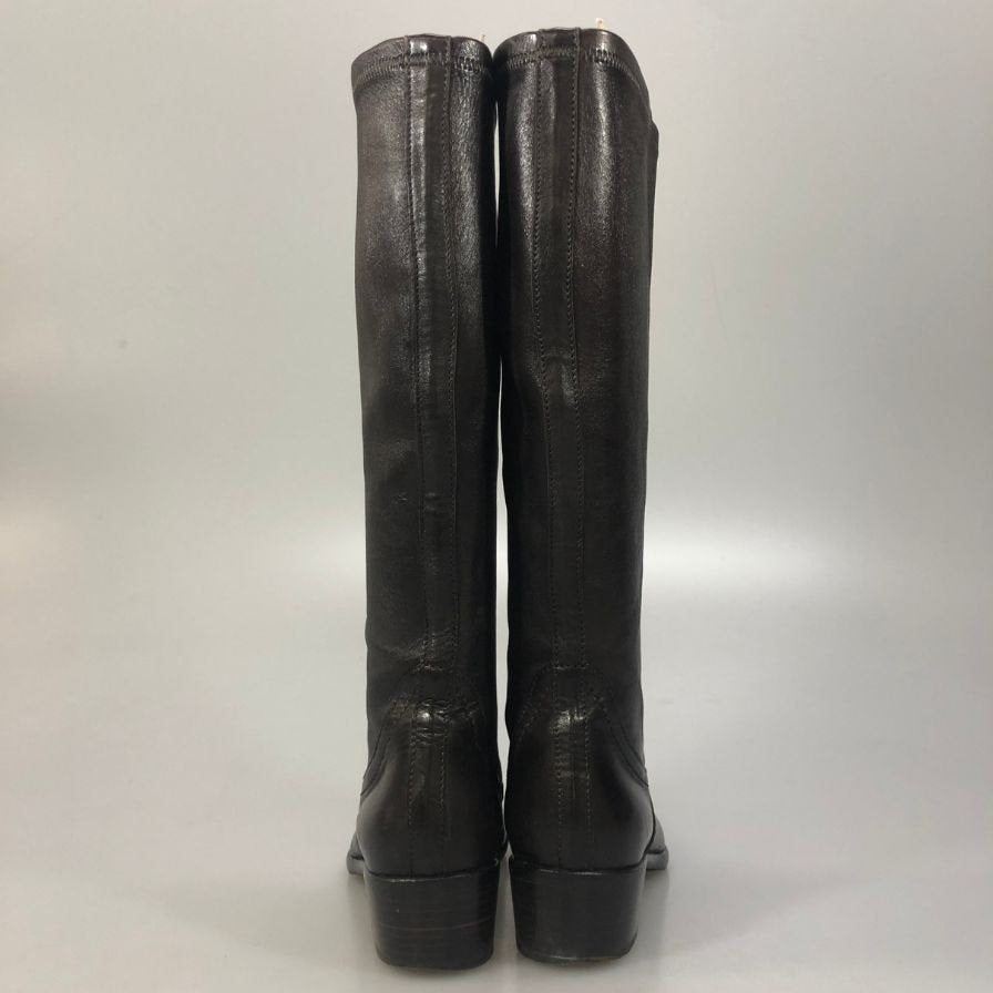 銀座フタバヤ ロングブーツ レザー ブラウン レディース サイズ35 GINZA FUTABAYA 約22.5cm【AFD9-2】