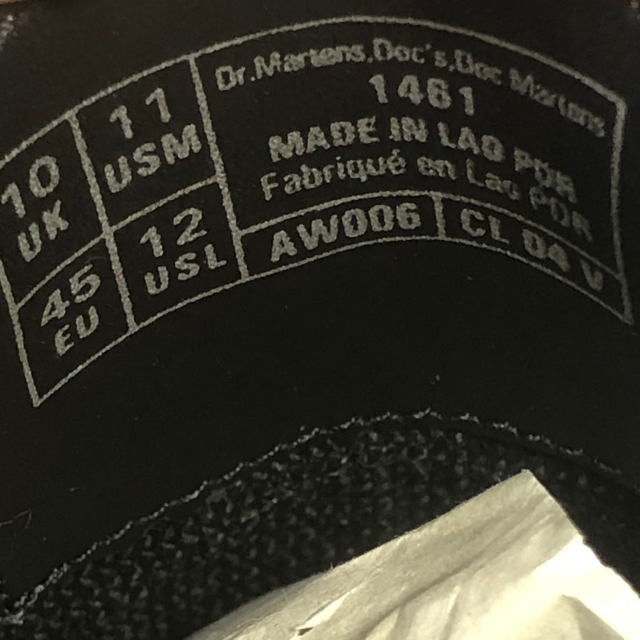 ドクターマーチン レザーシューズ 3ホール プレーントゥ 1461 サイズUK10 ブラック Dr.Martens 約29.0cm【AFD15】