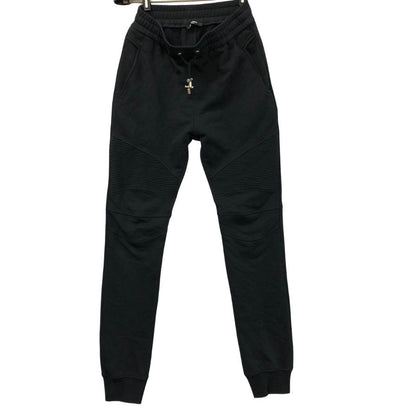 バルマン スウェットパンツ ジョガー イージーパンツ プリントデザイン サイズXS ブラック レディース BALMAIN 【AFB5】