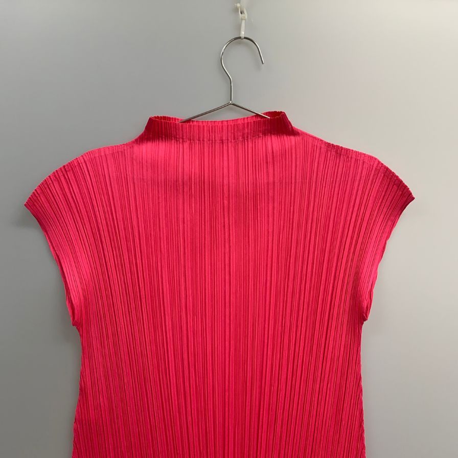 美品◆プリーツプリーズ イッセイミヤケ ノースリーブ ワンピース PP71-JT163 ピンク サイズ4 PLEATS PLEASE 【AFB26】