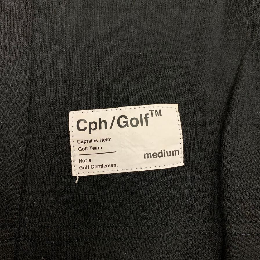 美品◆キャプテンズヘルム ゴルフ Tシャツ コットン ナイロン メンズ サイズM ブラック cph golf 【AFB27】