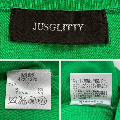 美品◆ジャスグリッティ― セーター レディース グリーン サイズ2 JUSGLITTY 【AFB46】