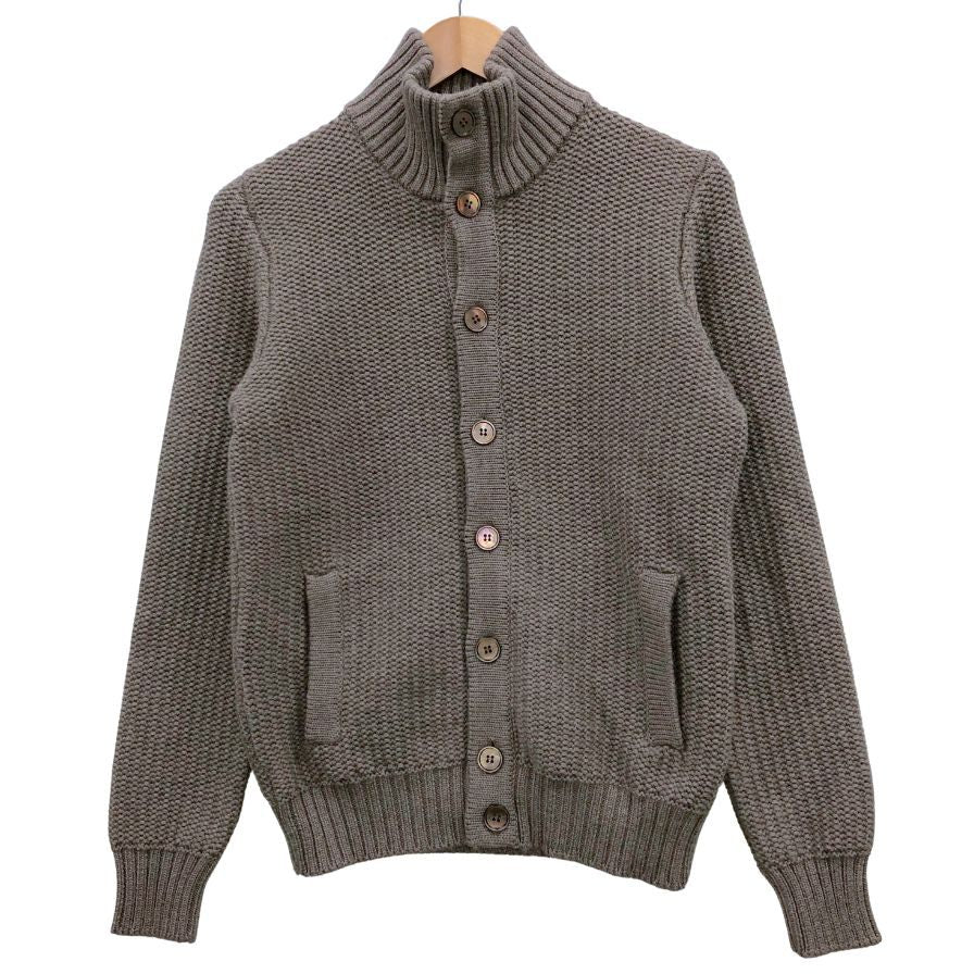 美品◆ザノーネ ニット カーディガン  毛100％ メンズ ブラウン系 サイズ44 ZANONE 【AFB38】