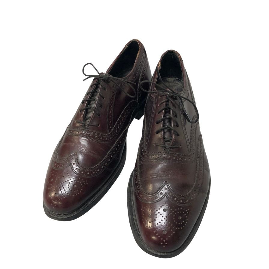 フローシャイム レザーシューズ フルブローグ ガラスレザー バーガンディ メンズ サイズ表記なし FLORSHEIM 約不明cm【AFC5】