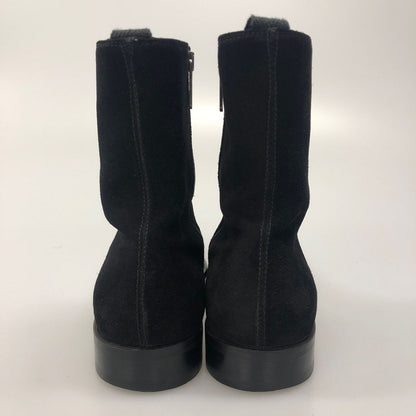 ユナイテッドアローズ ジップアップブーツ スエード ブラック サイズ6 UNITED ARROWS 約24.5cm【AFD5】