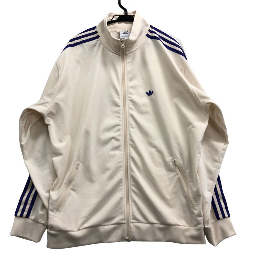 美品◆アディダス トラックジャケット ジェンダーニュートラル アイボリー メンズ サイズL ADIDAS 【AFB43】