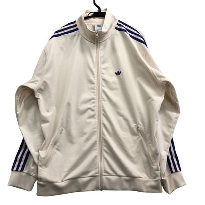 美品◆アディダス トラックジャケット ジェンダーニュートラル アイボリー メンズ サイズL ADIDAS 【AFB43】