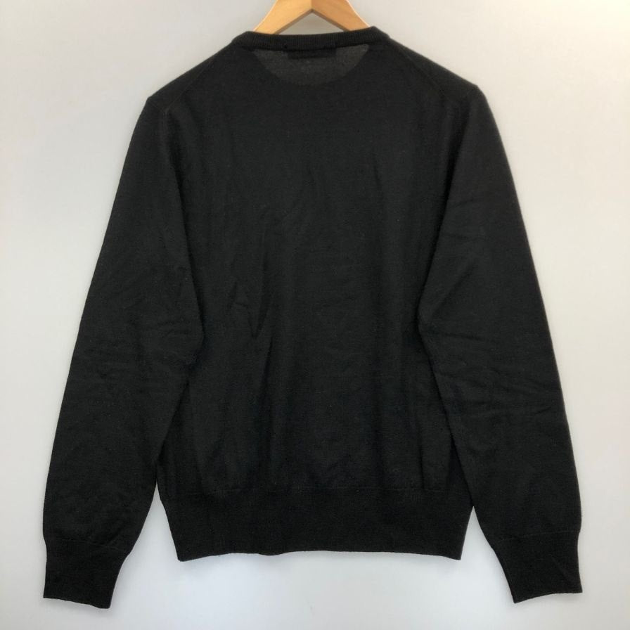 美品◆クルチアーニ ウールクルーネックニット メンズ サイズ 44 ブラック Cruciani 【AFB16】