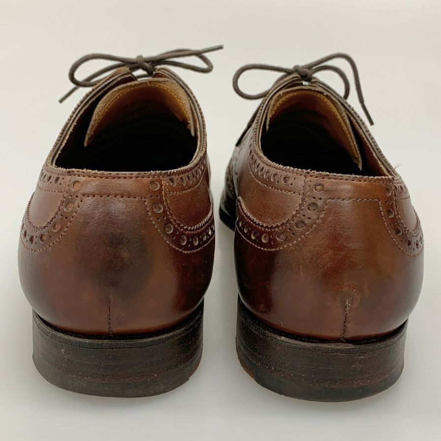 エドワードグリーン ウィングチップ カーフ ブラウン UK5.5 EDWARD GREEN ビジネスシューズ 約24.0cm【LA】【中古】