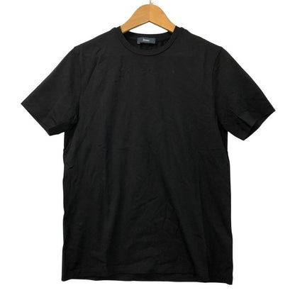 美品◆ヘルノ クルーネック コットン シャツ メンズ サイズ 44 ブラック HERNO 【AFB38】
