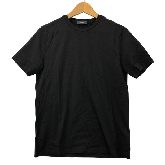 美品◆ヘルノ クルーネック コットン シャツ メンズ サイズ 44 ブラック HERNO 【AFB38】