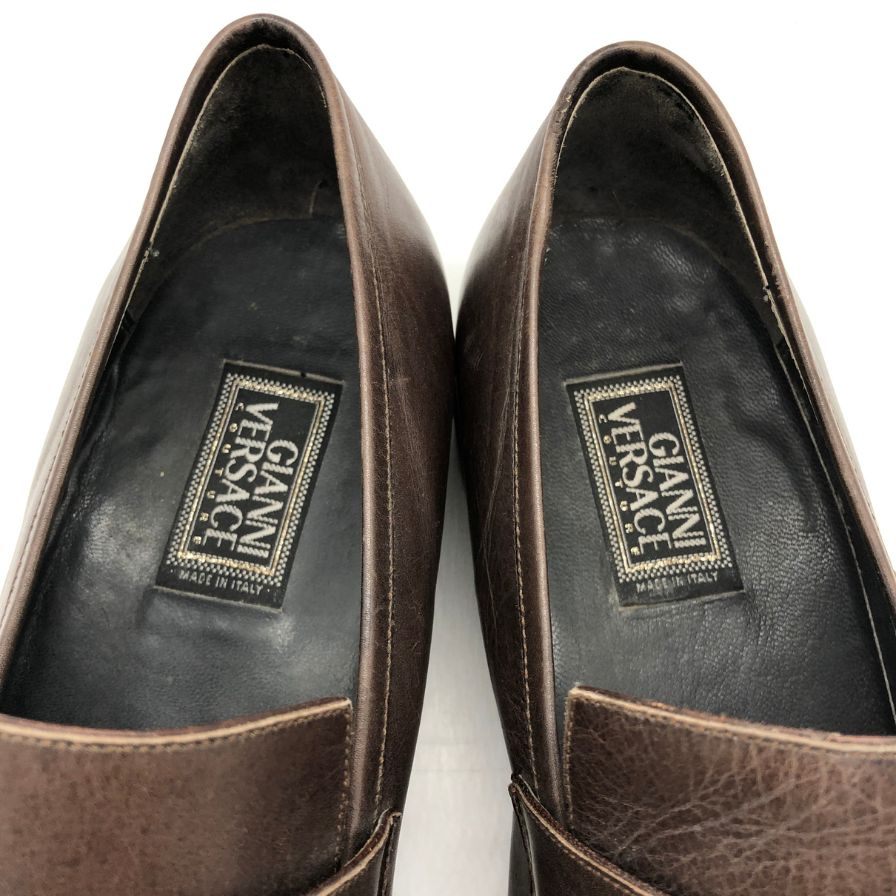 ジャンニ ヴェルサーチ クチュール レザーシューズ シングルモンク ベルト ストラップ ブラウン サイズ5.5 GIANNI VERSACE 約24.5cm【PTM3】