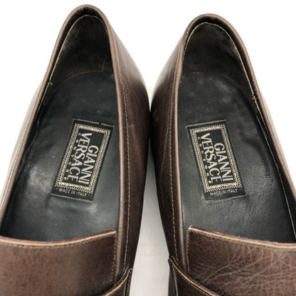 ジャンニ ヴェルサーチ クチュール レザーシューズ シングルモンク ベルト ストラップ ブラウン サイズ5.5 GIANNI VERSACE 約24.5cm【PTM3】