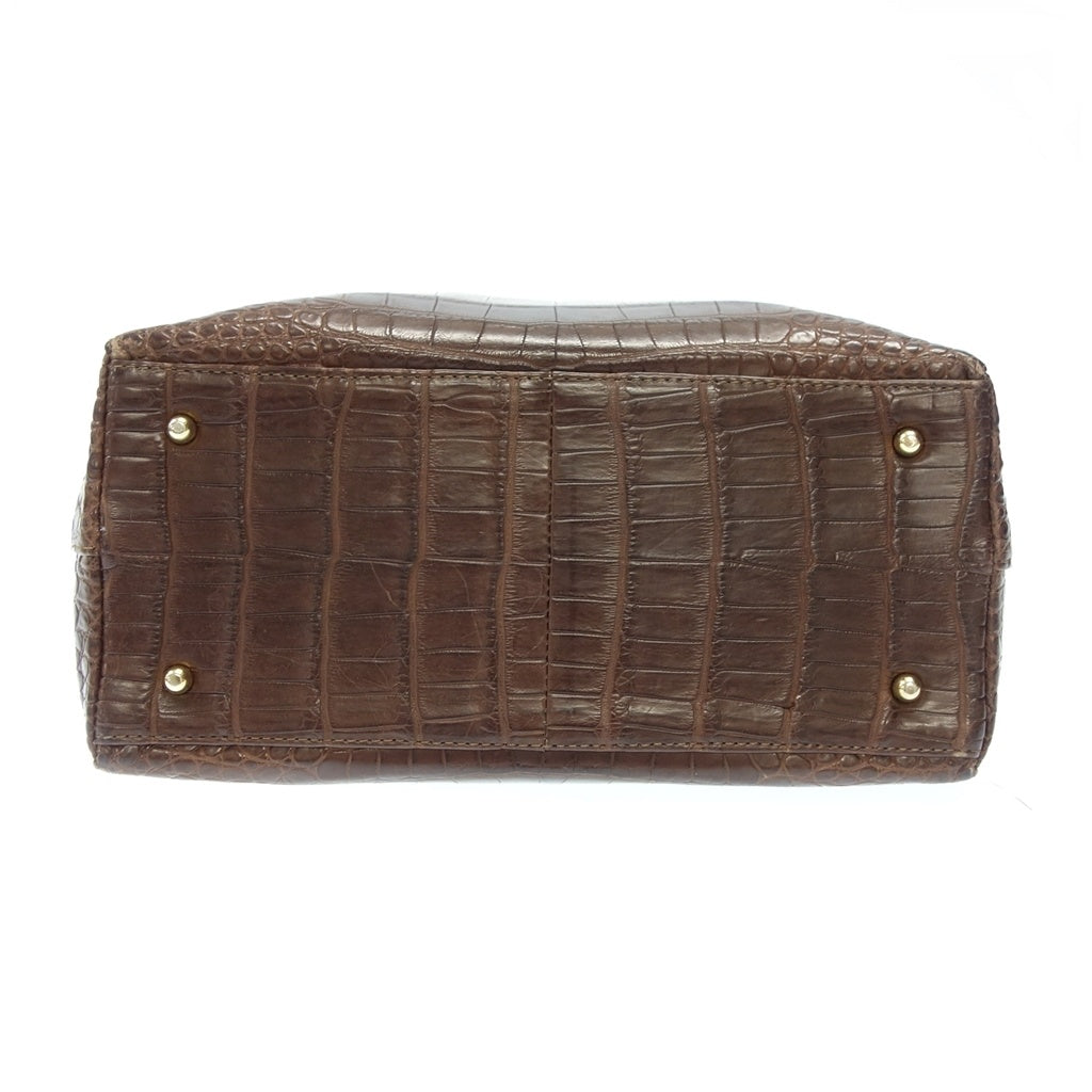 Good condition ◆ La Luce JRA certified handbag crocodile brown La luce [AFE11] 