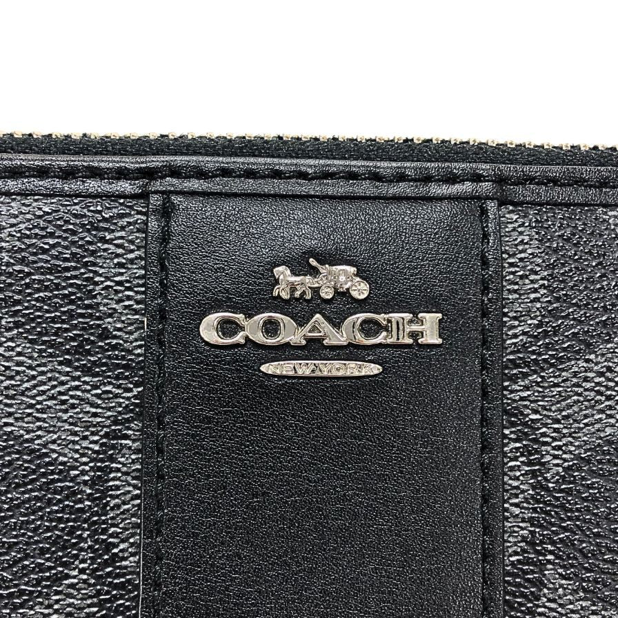 コーチ 長財布 シグニチャー ラウンドジップ ブラック メンズ COACH【AFI6】