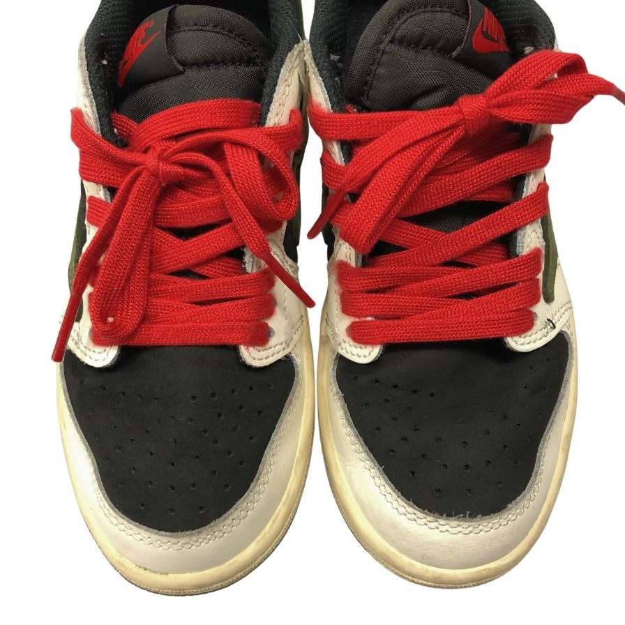 ナイキ スニーカー エアジョーダン 1 ロウ DZ5909ｰ700 トラヴィススコット キッズ サイズ19cm Nike PS Air Jordan 1 Low OG MEDIUM OLIVE Travis Scott 約19.0cm【AFD5】