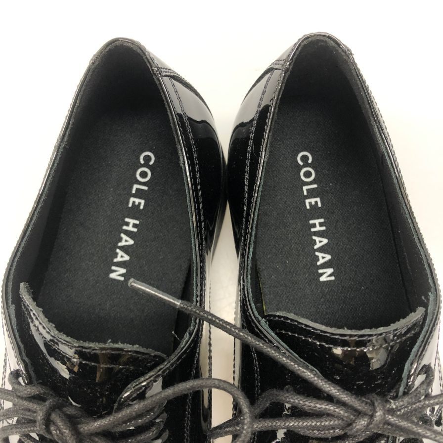 コールハーン パテントレザー プレーントゥ C38447 メンズ サイズ25cm ブラック COLE HAAN 約25.0cm【AFD3】