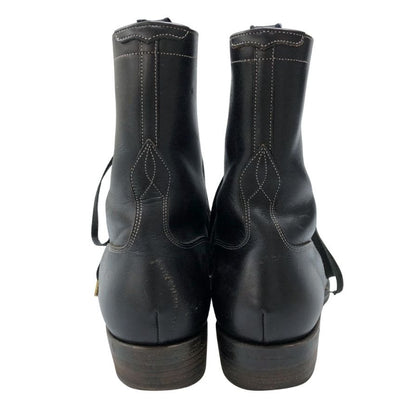 フット ザ コーチャー レースアップブーツ サイズ8 ブラック レザー  foot the coacher ブーツ 約26.0cm【LA】【中古】