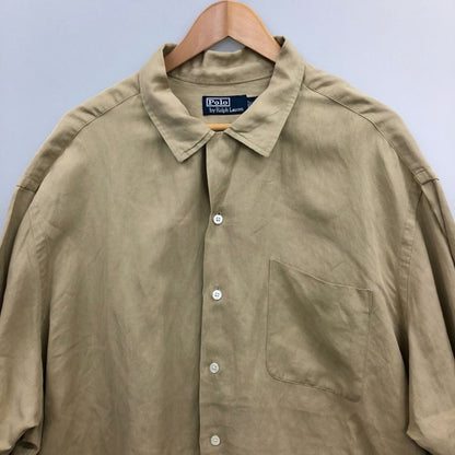 美品◆ポロ ラルフローレン ヴィンテージ開襟シャツ ベージュ メンズ サイズXXL POLO RALPH LAUREN 【AFB6】