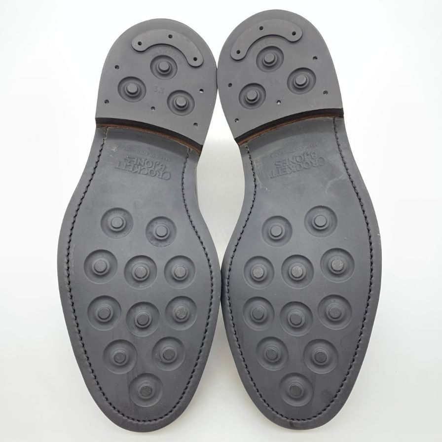 クロケット＆ジョーンズ ラナーク3 レザーソール ブラック サイズ7F ラスト378 メンズ Crockett & Jones ビジネスシューズ 約25.5cm【LA】【中古】