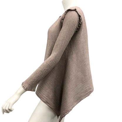 極美品◆ミー イッセイミヤケ カーディガン シワ加工 ブラウン サイズフリー レディース MI41FO442 me ISSEY MIYAKE 【AFB10】