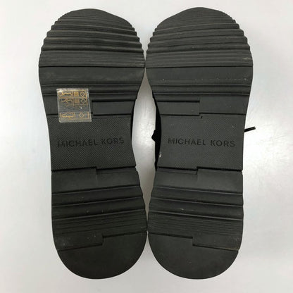 マイケルコース スニーカー ジェンキンス ニット トレーナー レディース US8.0 ブラック×ブラウン MICHAEL KORS 約25.5cm【AFC36】