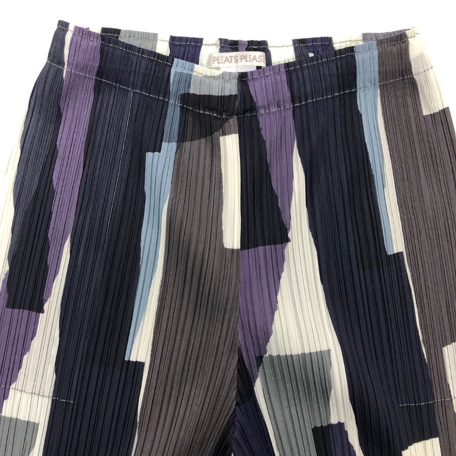 プリーツプリーズ モノグラムプリーツストレートパンツ 30周年記念 サイズ4 PP31JF712 PLEATS PLEASE ISSEY MIYAKE 【AFB10】