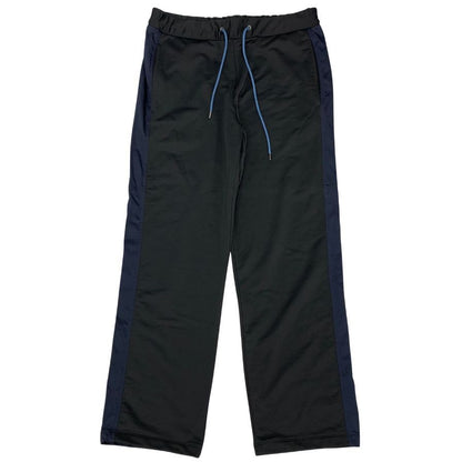 ランバン オンブルー イージー パンツ ワイドシルエット ナイロン ストレッチ メンズ ブラック サイズ50 LANVIN en Bleu 【AFB41】