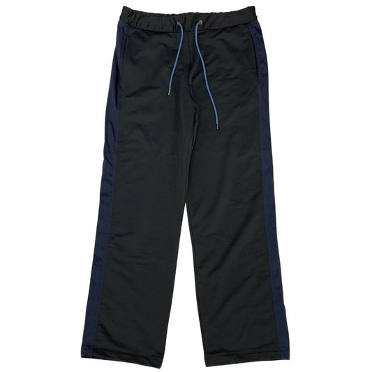 ランバン オンブルー イージー パンツ ワイドシルエット ナイロン ストレッチ メンズ ブラック サイズ50 LANVIN en Bleu 【AFB41】