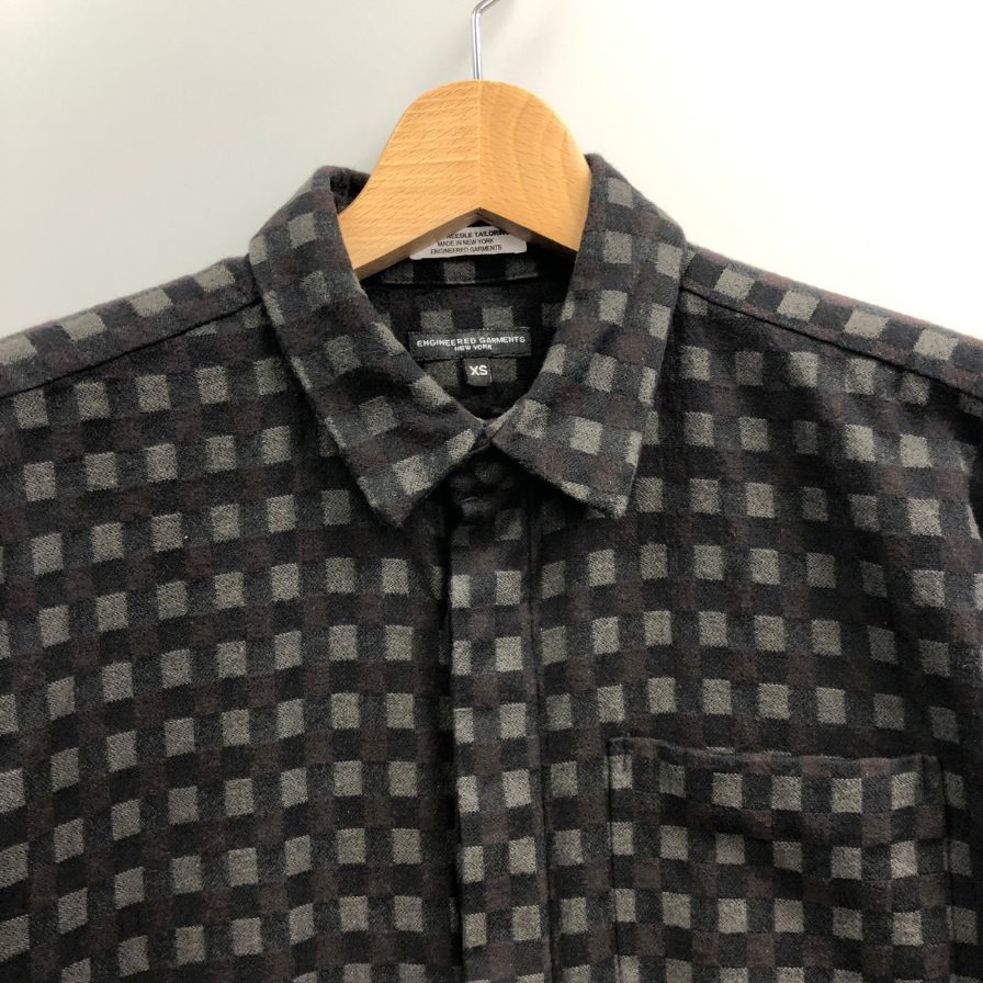 美品◆エンジニアガーメンツ 格子柄 長袖シャツ メンズ サイズXS ブラック ENGINEERED GARMENTS 【AFB26】