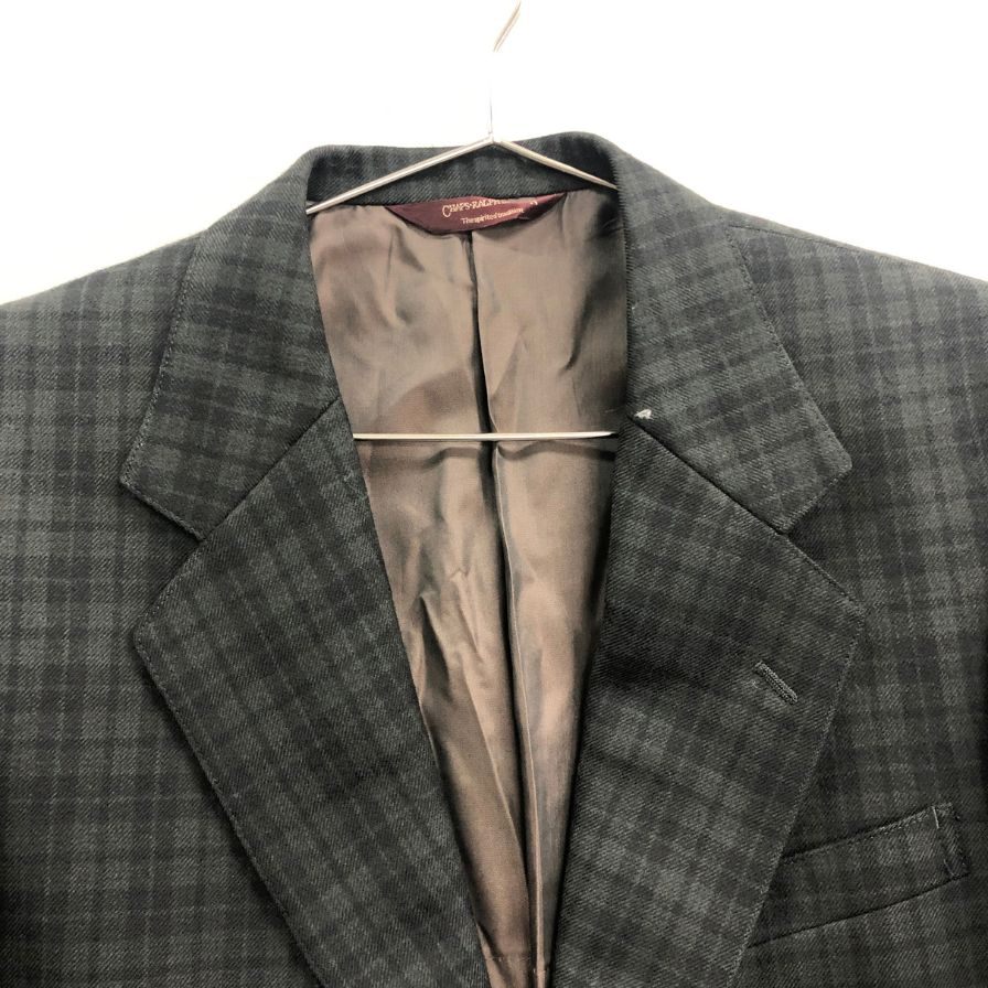 美品◆チャップス ラルフローレン テーラードジャケット 2B オールド グリーン チェック メンズ サイズ90A4 CHAPS Ralph Lauren 【AFA21】