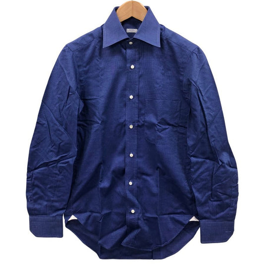 バルバ シャツ 長袖 メンズ コットン サイズ37 ネイビー BARBA【LA】