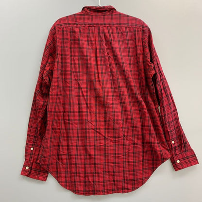 美品◆ラルフローレン ボタンダウンシャツ 90S オールド チェック レッド メンズ サイズM Ralph Lauren 【AFB7】