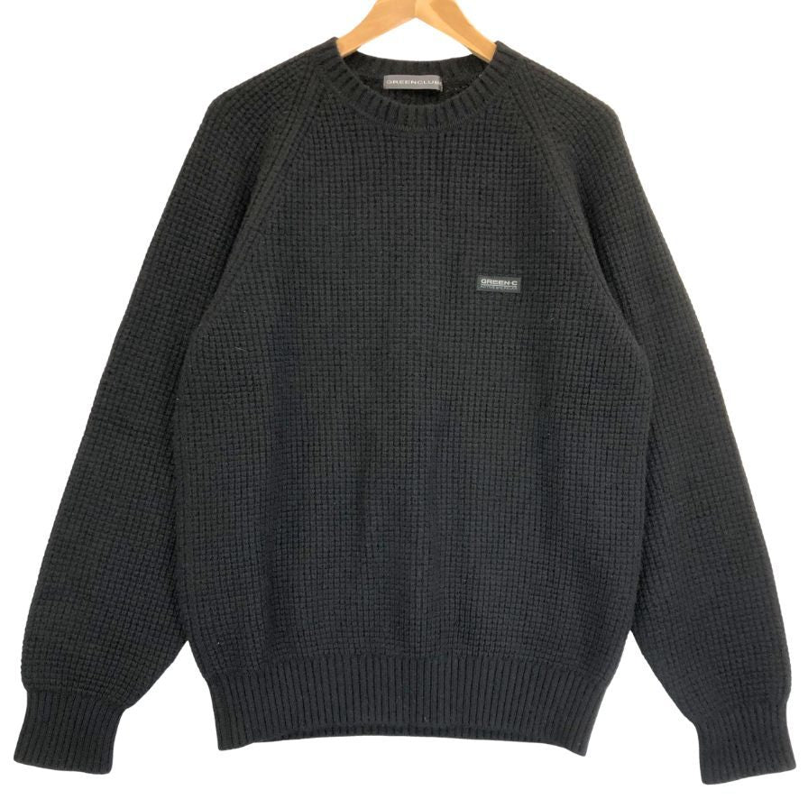美品◆グリーンクラブス カシミヤ100％ ハイゲージニット ブラック メンズ サイズ3 GREEN CLUBS 【AFB3】