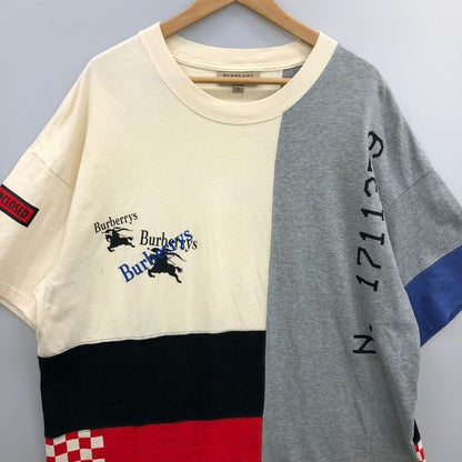 中古◆バーバリー Tシャツ パネルデザイン サイズXL メンズ 総柄 Burberry 【AFB8】