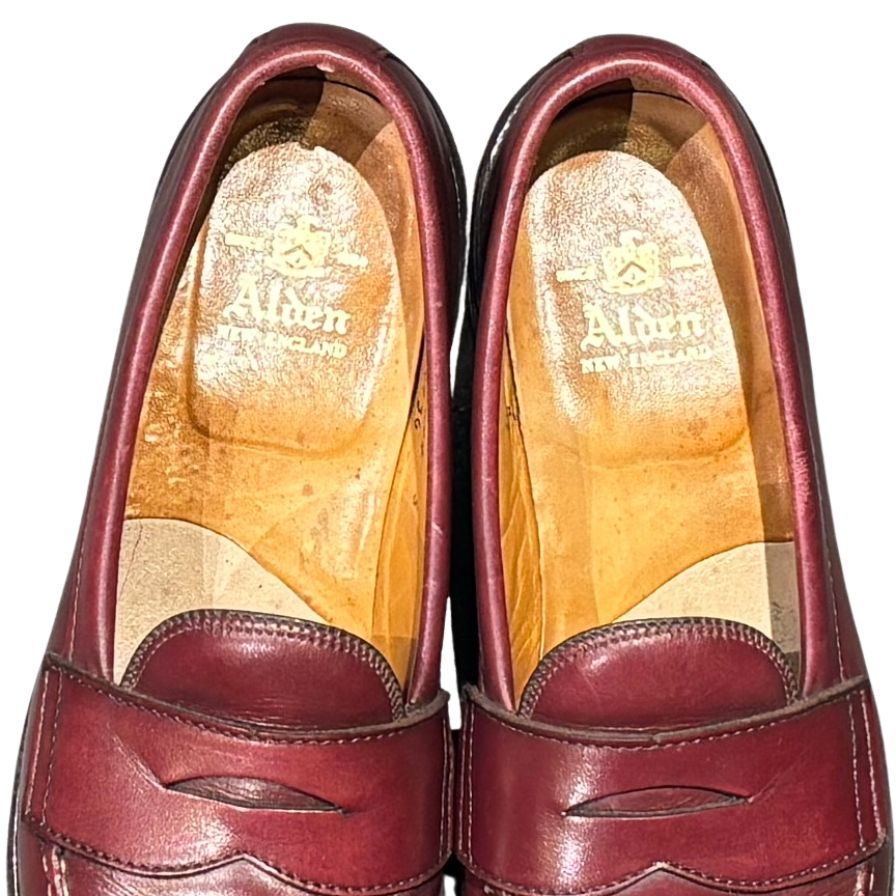 オールデン レザシューズ ペニーローファー 6736 カーフ バーガンディ サイズUS6.5D ALDEN ローファー 約24.5cm【LA】【中古】