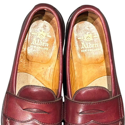 オールデン レザシューズ ペニーローファー 6736 カーフ バーガンディ サイズUS6.5D ALDEN ローファー 約24.5cm【LA】【中古】