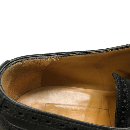 ヒデタカフカヤ トゥモローランド レザーシューズ パンチドキャップトゥ スエード ブラック  サイズ40 Hidetaka Fukaya TOMORROWLAND 約25.5cm【AFC34】