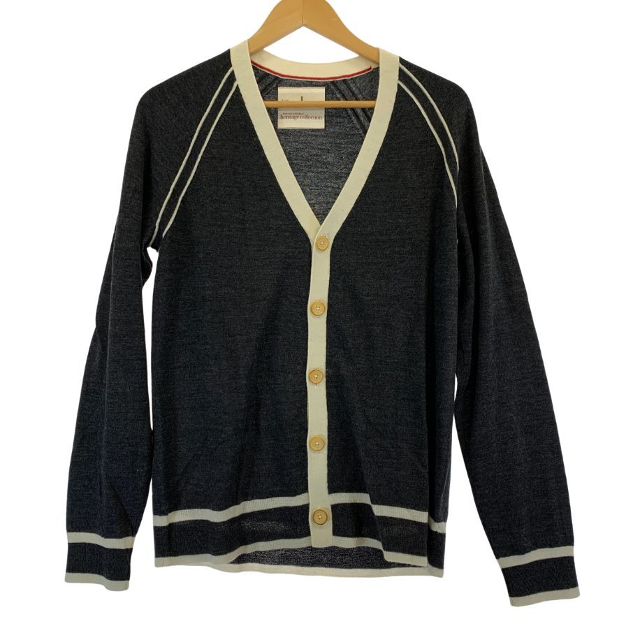 美品◆バナナリパブリック ヘリテージ コレクション カーディガン メンズ ブラック系 サイズL BANANA REPUBLIC heritage collection 【AFB16】