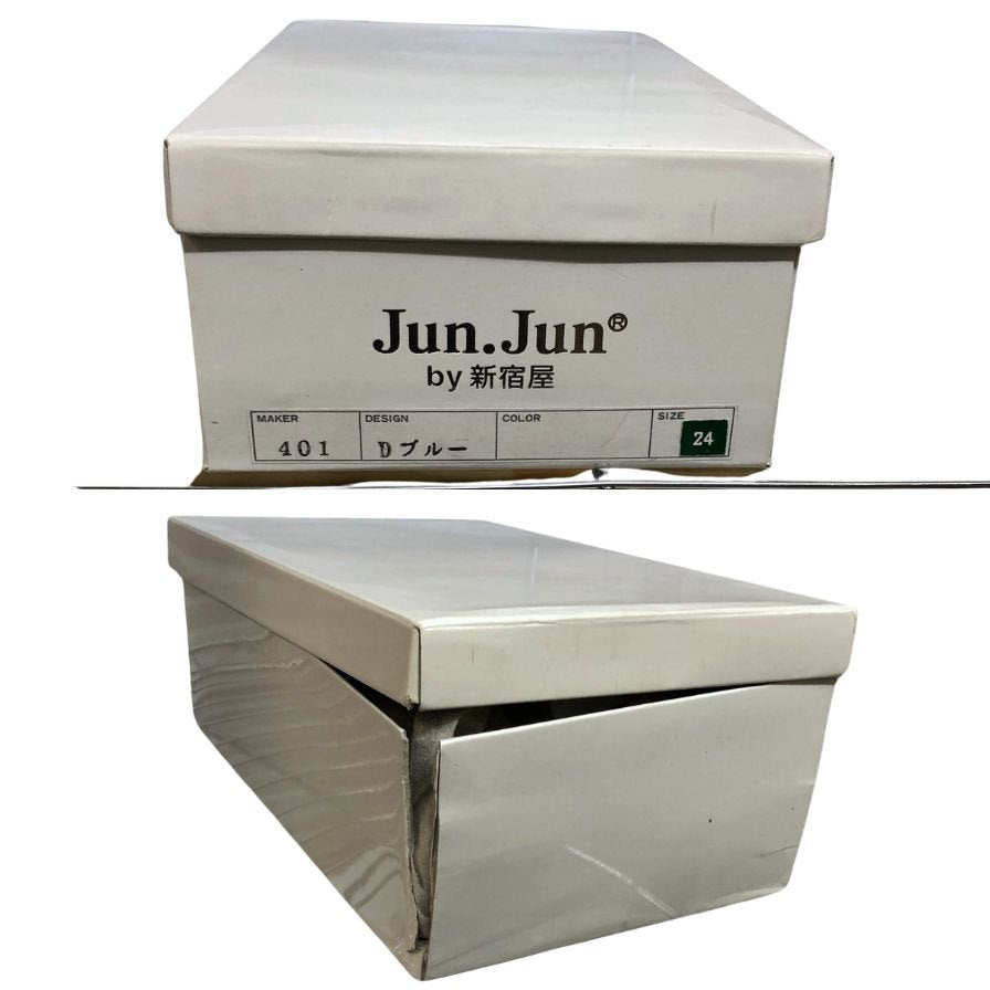 ジュンジュンバイ新宿屋 レザーパンプス レザー 401 ブルー サイズ24cm レディース Jun.Jun by shinjukuya 約24.0cm【7-10】